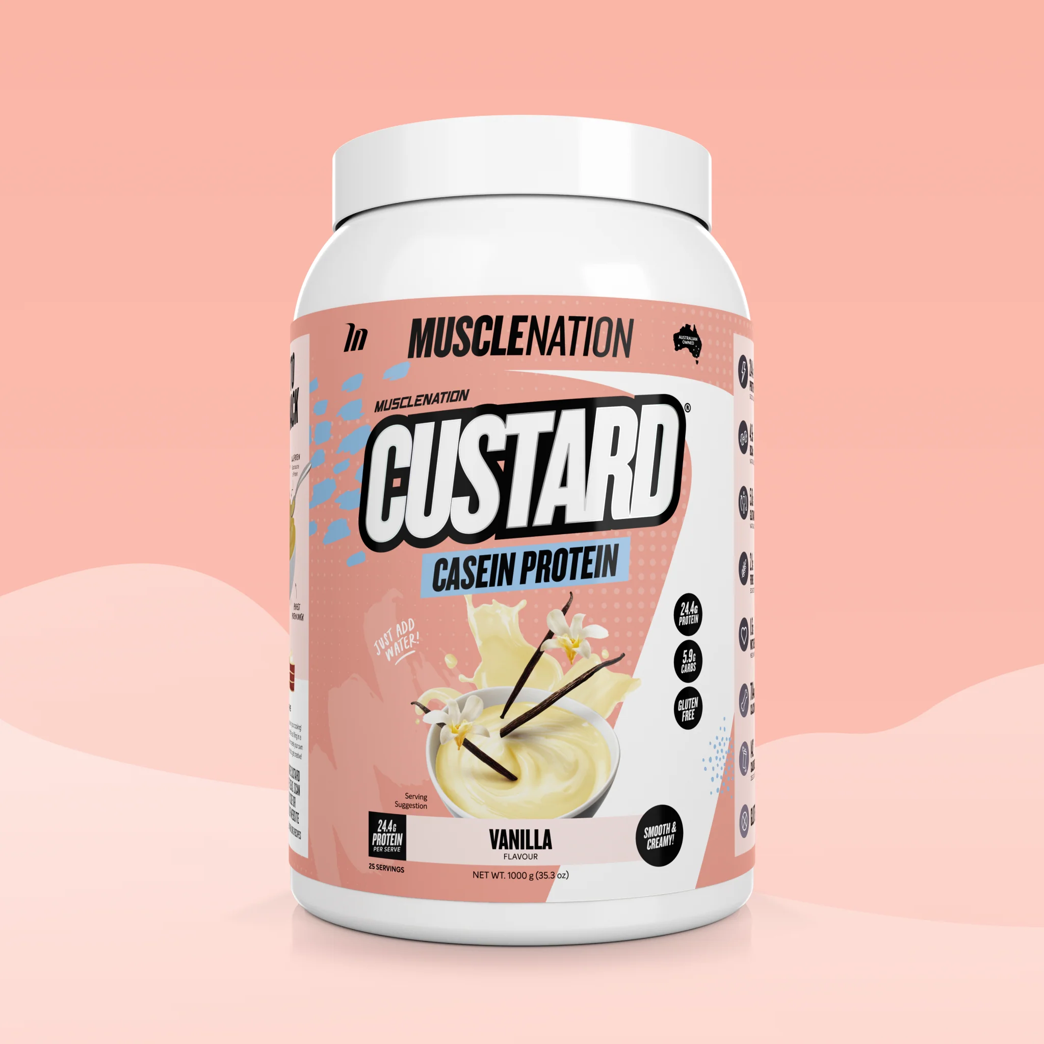 CUSTARD Casein Protein - Vanilla - 25 serves
