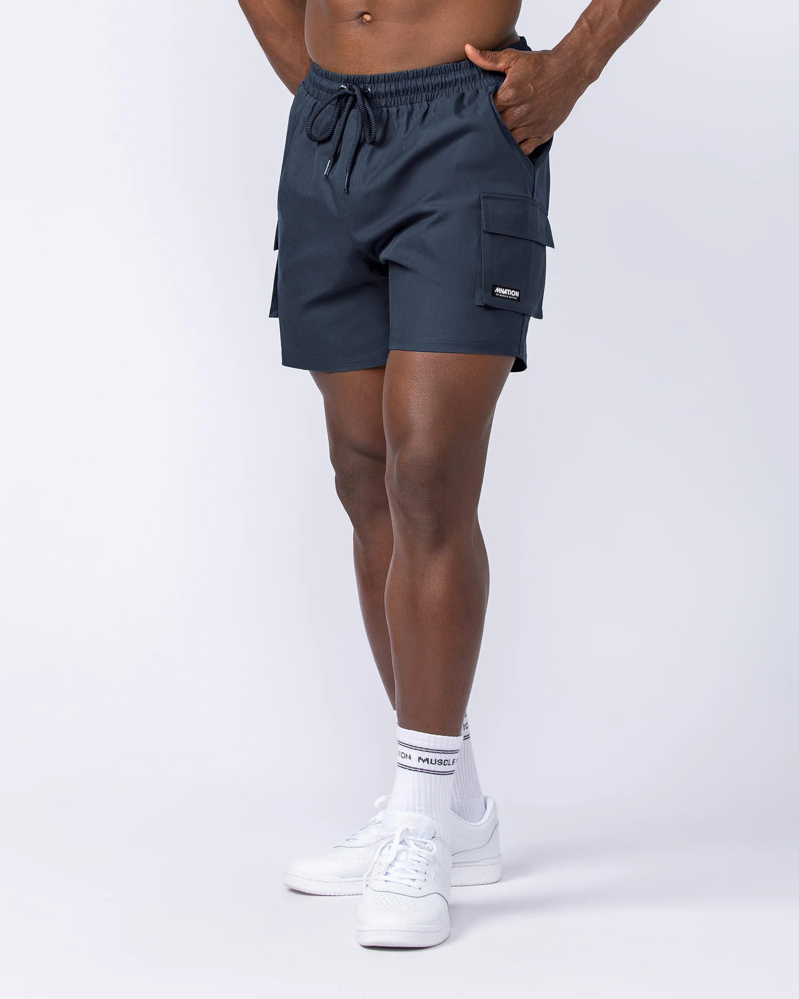 Daily Cargo 5" Shorts - Navy (Silicon Logo)