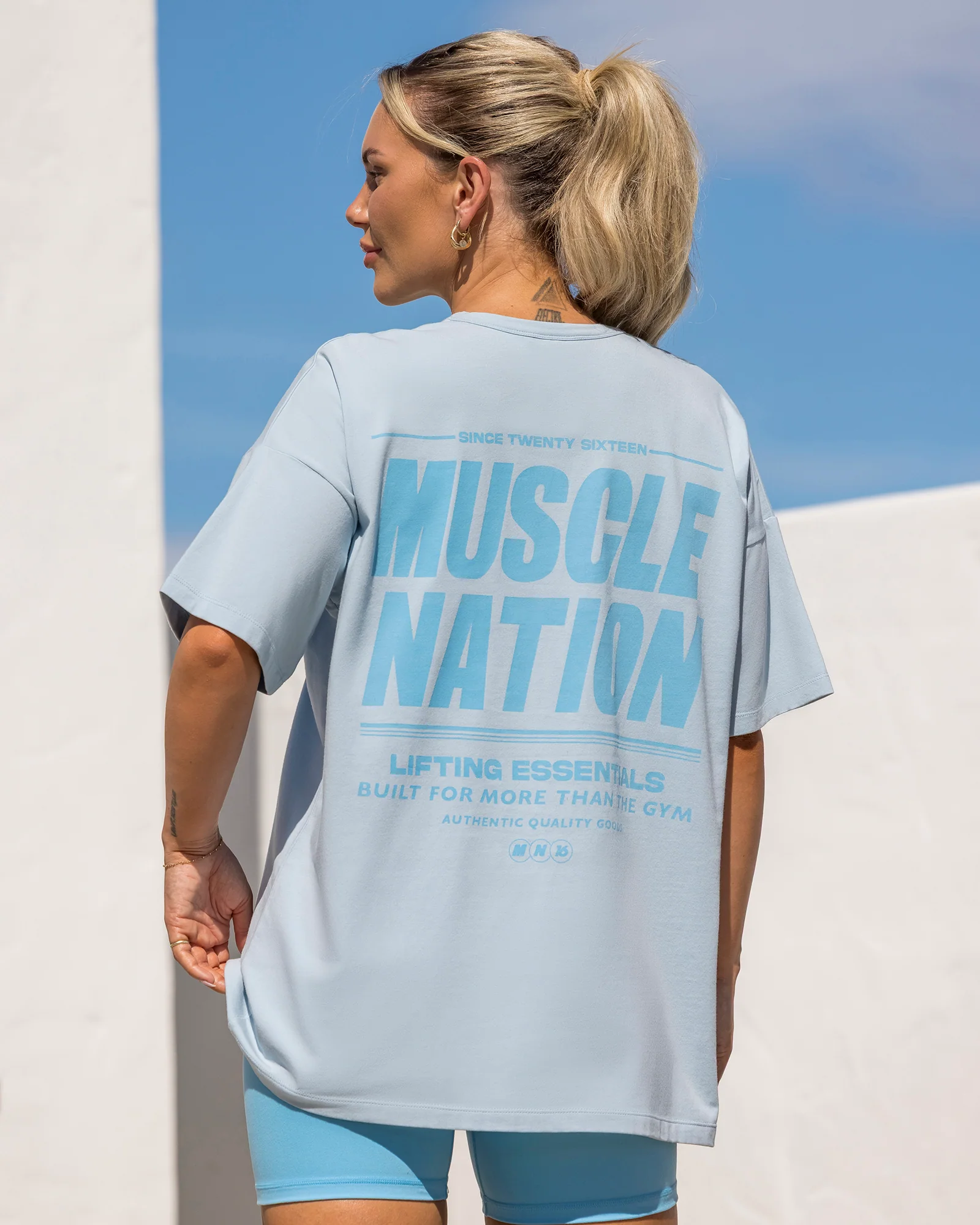 Kick-Start Oversized Tee - Bluebell