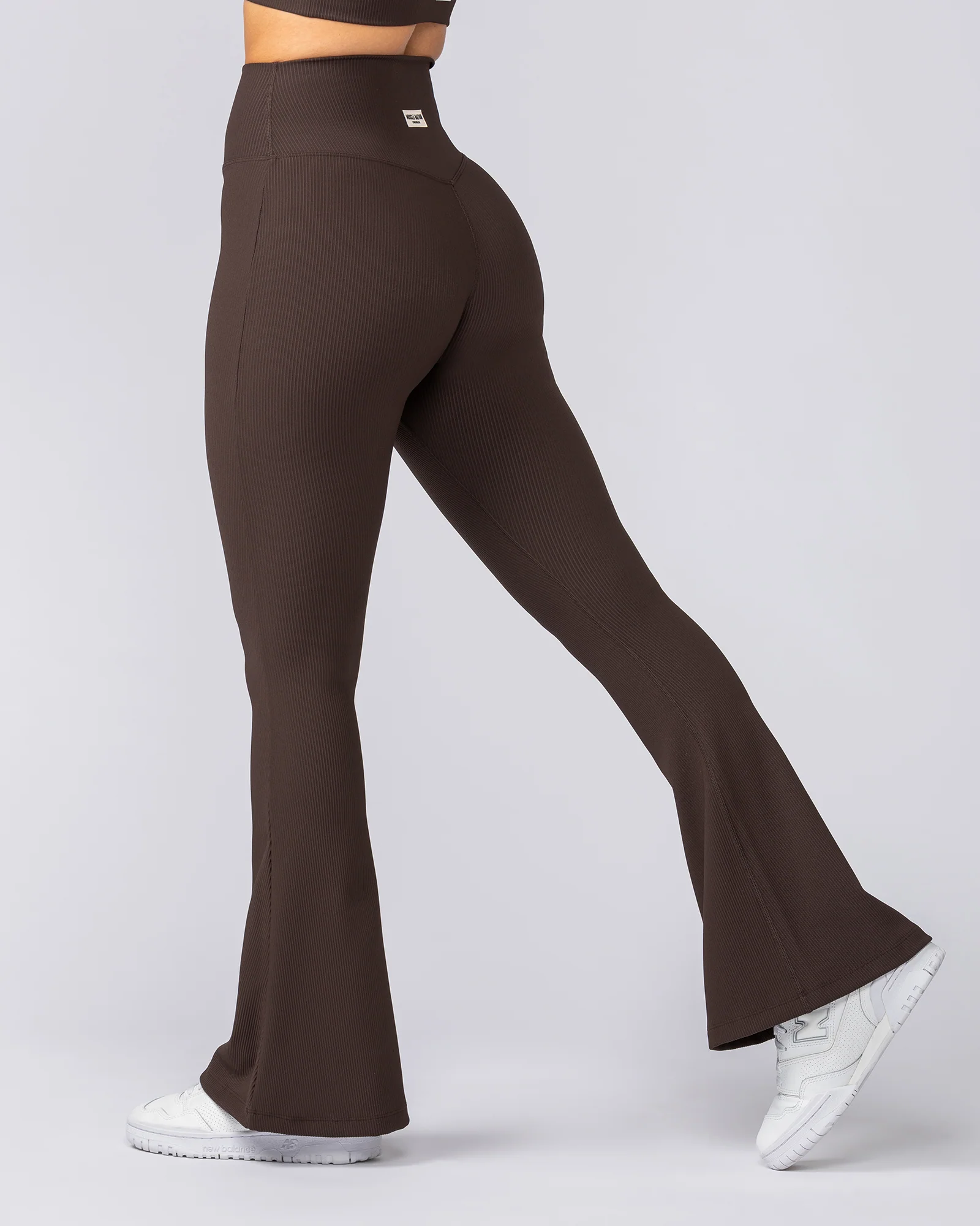 Zero Rise Rib Flare Leggings - Cocoa